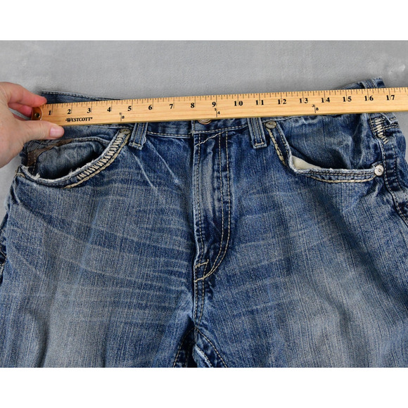 Ariat Jeans Mens 34x34 (33x32.5) M5 Slim Gambler Straight Stackable Distressed - Picture 11 of 13